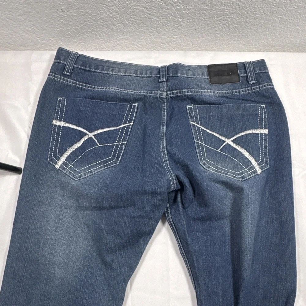 Blue Tab Men's Blue Medium Wash Denim Jeans Straight Regular Fit 5-Pocket